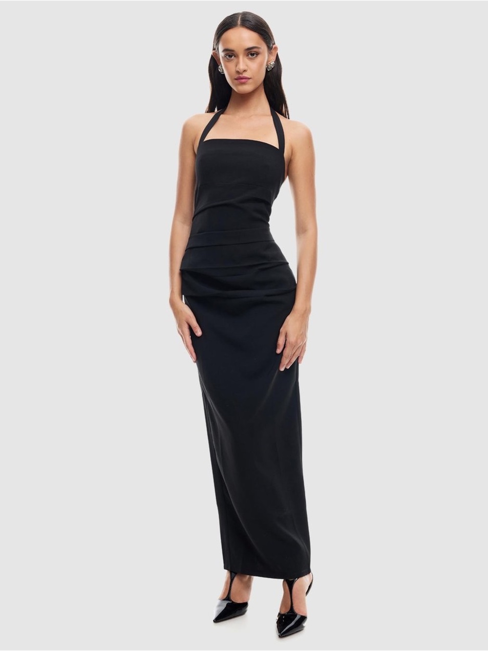 Lioness Black Halter Maxi Dress